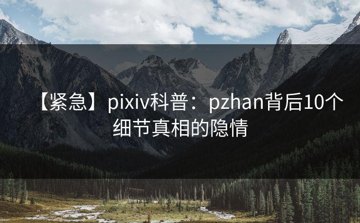 【紧急】pixiv科普：pzhan背后10个细节真相的隐情