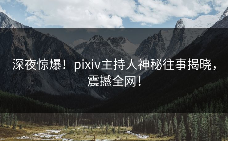 深夜惊爆！pixiv主持人神秘往事揭晓，震撼全网！