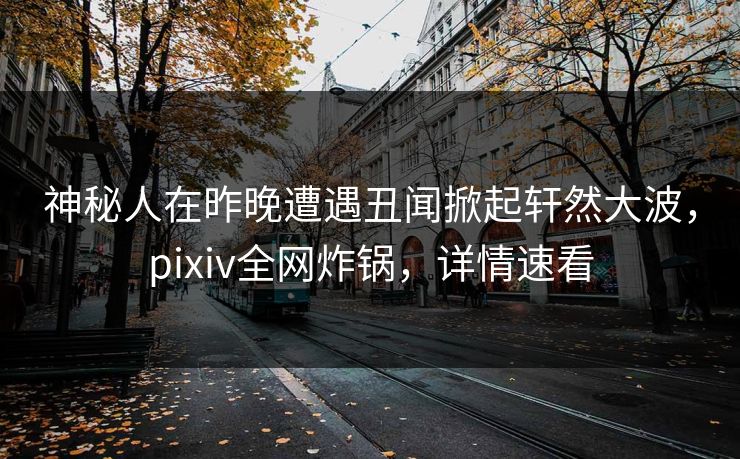 神秘人在昨晚遭遇丑闻掀起轩然大波，pixiv全网炸锅，详情速看
