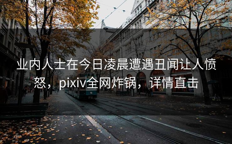 业内人士在今日凌晨遭遇丑闻让人愤怒，pixiv全网炸锅，详情直击