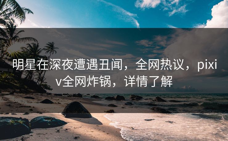 明星在深夜遭遇丑闻，全网热议，pixiv全网炸锅，详情了解